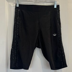 Adidas Women's Black Bike Shorts with Studded Detail